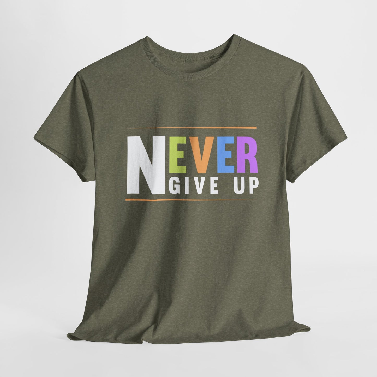 Never Give up Unisex Heavy Cotton Tee