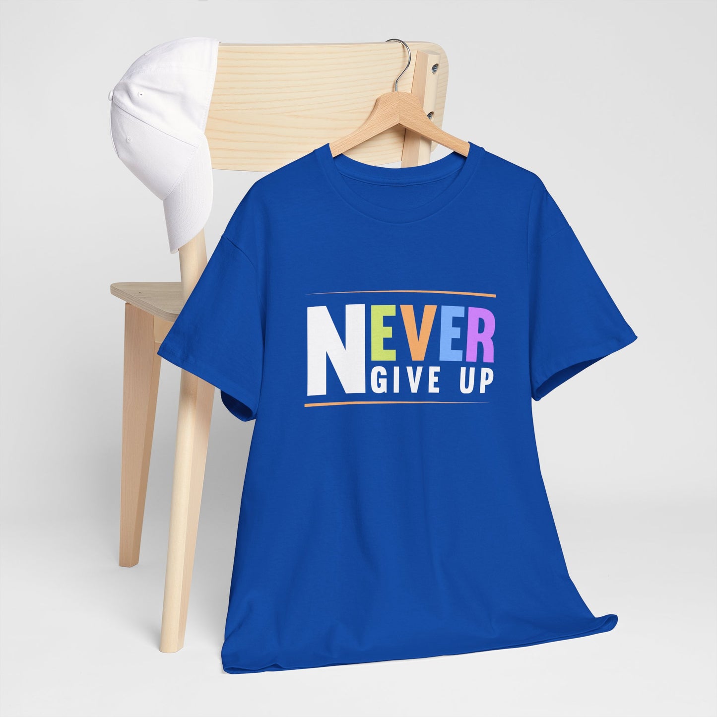 Never Give up Unisex Heavy Cotton Tee