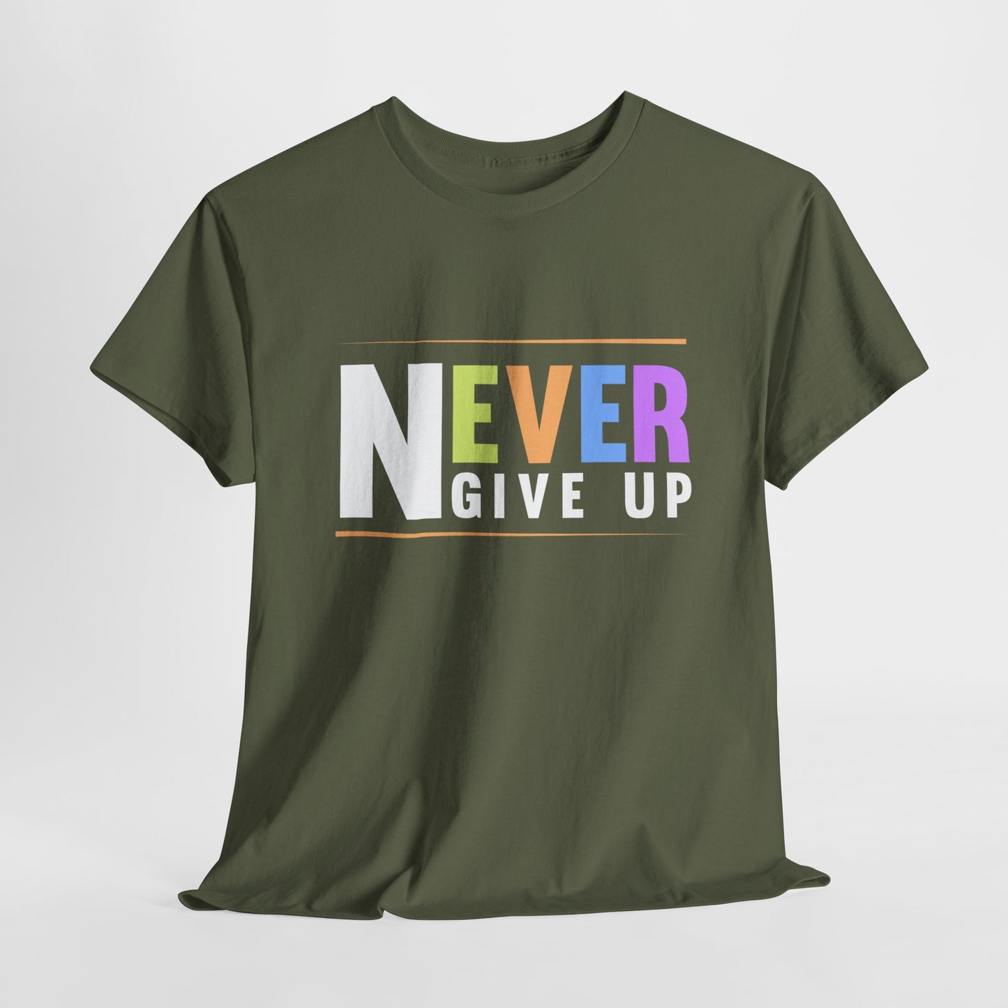 Never Give up Unisex Heavy Cotton Tee