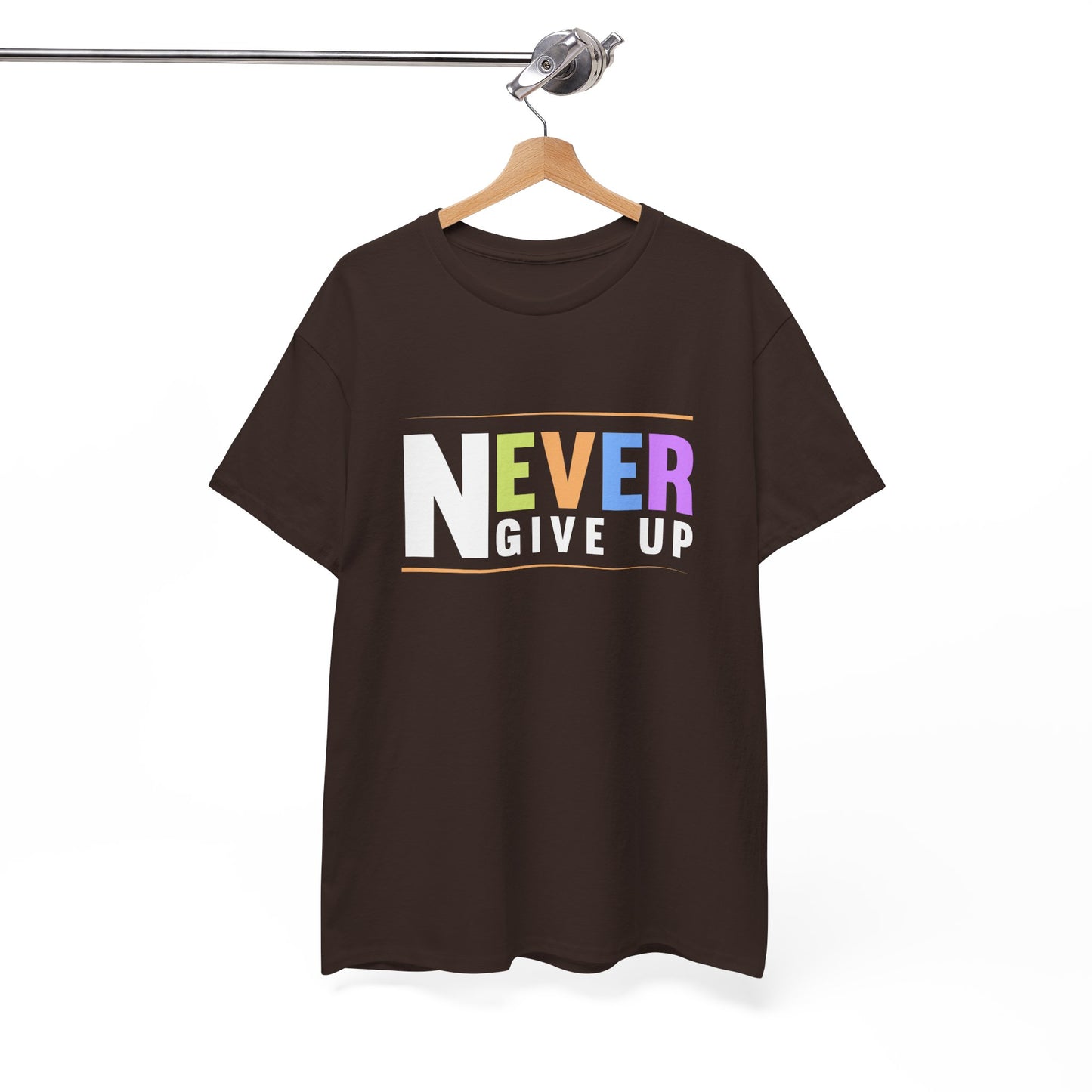 Never Give up Unisex Heavy Cotton Tee