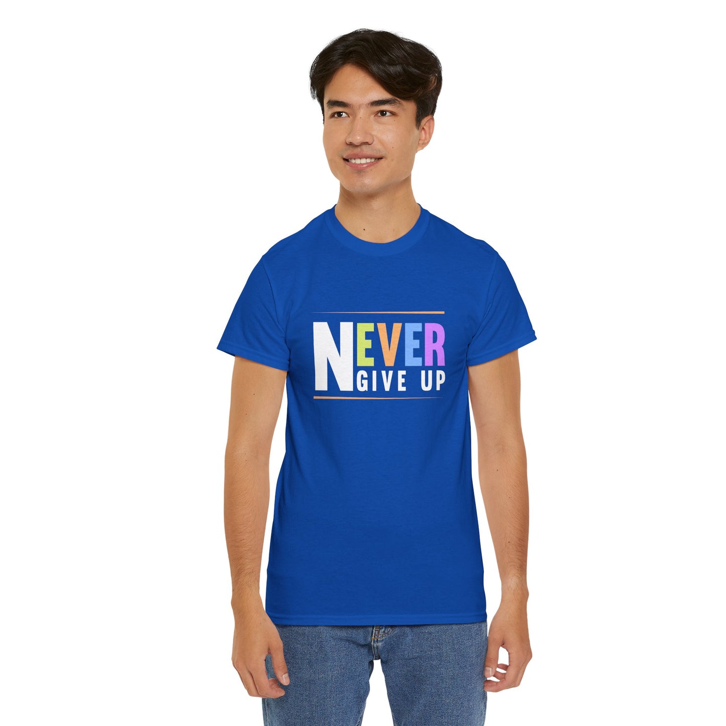 Never Give up Unisex Heavy Cotton Tee