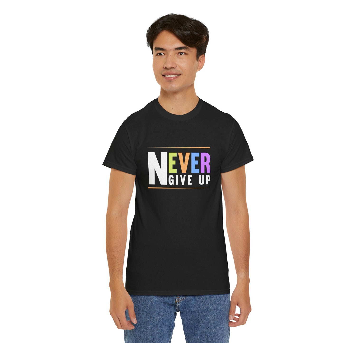 Never Give up Unisex Heavy Cotton Tee