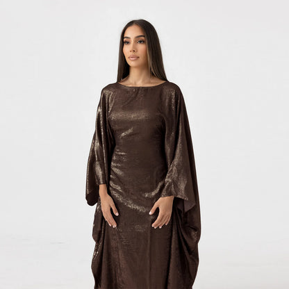 Luxury Shiny Satin Batwing Abaya