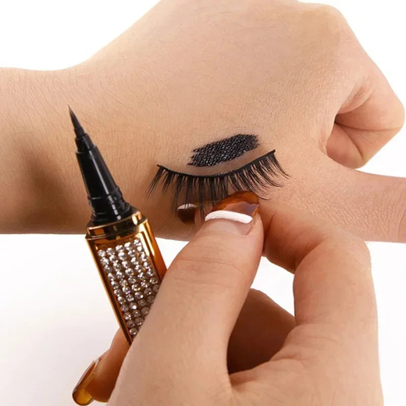 No Glue Non Magnetic Quick Drying Eyelashes Sticking Eye Liner Pen