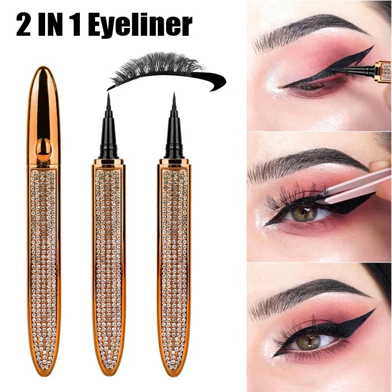 No Glue Non Magnetic Quick Drying Eyelashes Sticking Eye Liner Pen