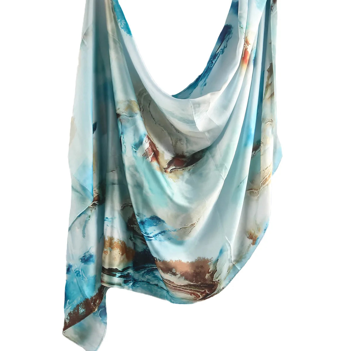 Printed Ombre Marble Chiffon Silk Hijabs - Premium Shawl Scarves