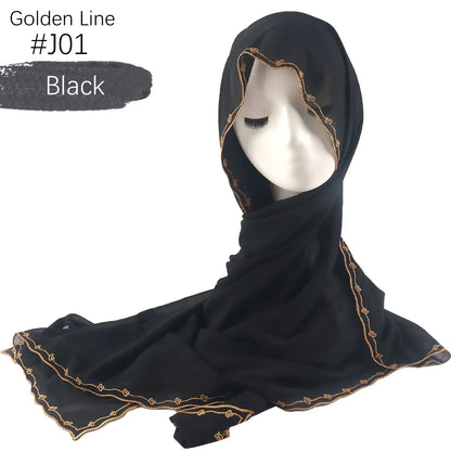 Embroidered Chiffon Hijab: Premium chiffon with elegant edges.