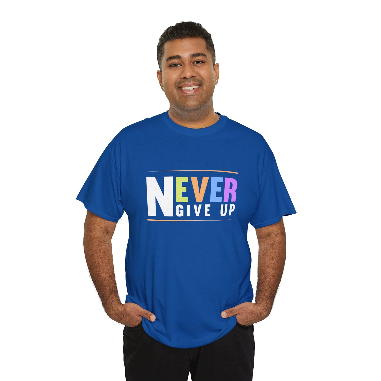 Never Give up Unisex Heavy Cotton Tee