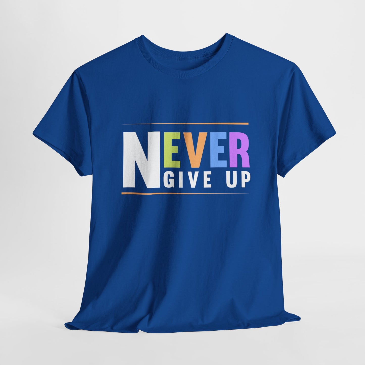 Never Give up Unisex Heavy Cotton Tee