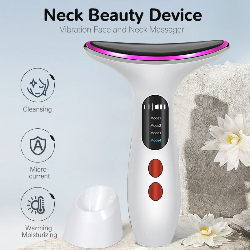 Neck Face Beauty Device LED Photon Therapy Skin Tighten Reduce Double Chin anti Wrinkle Neck Lifting Massager Skin Care Tools