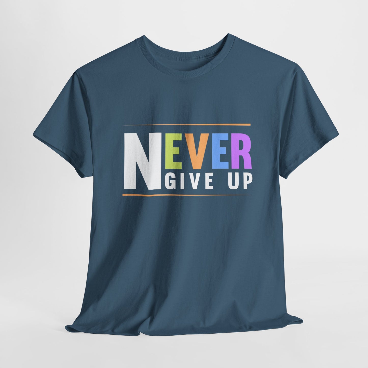 Never Give up Unisex Heavy Cotton Tee