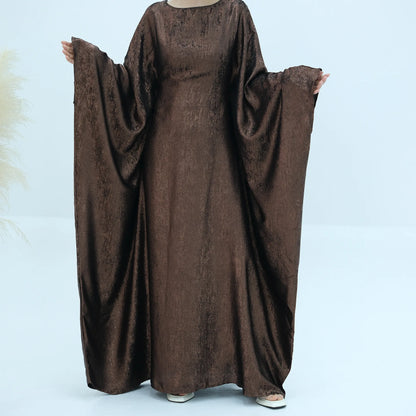 Luxury Shiny Satin Batwing Abaya