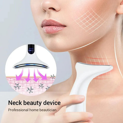  Portable 4-in-1 LED Neck and Face Massager for Skin Care.