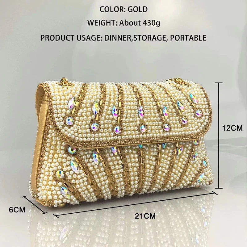 New luxury purses: versatile, party, pearl, gold.