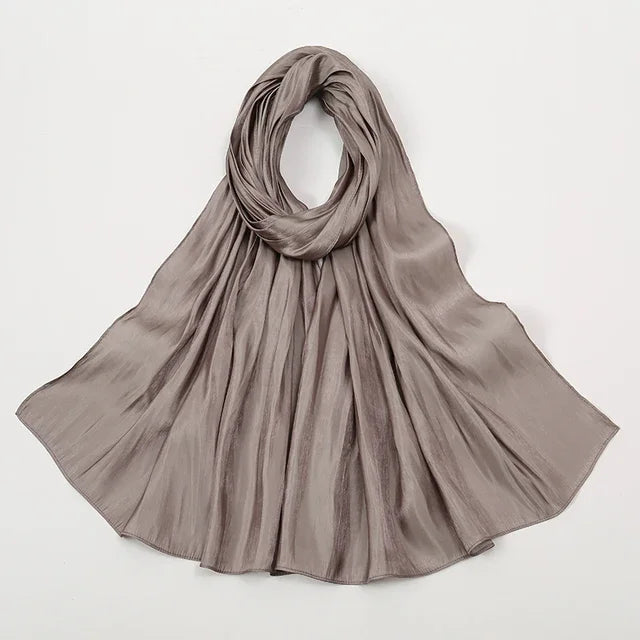 Shimmer Silk Satin Hijab: Luxury Medine silk, shiny scarf 