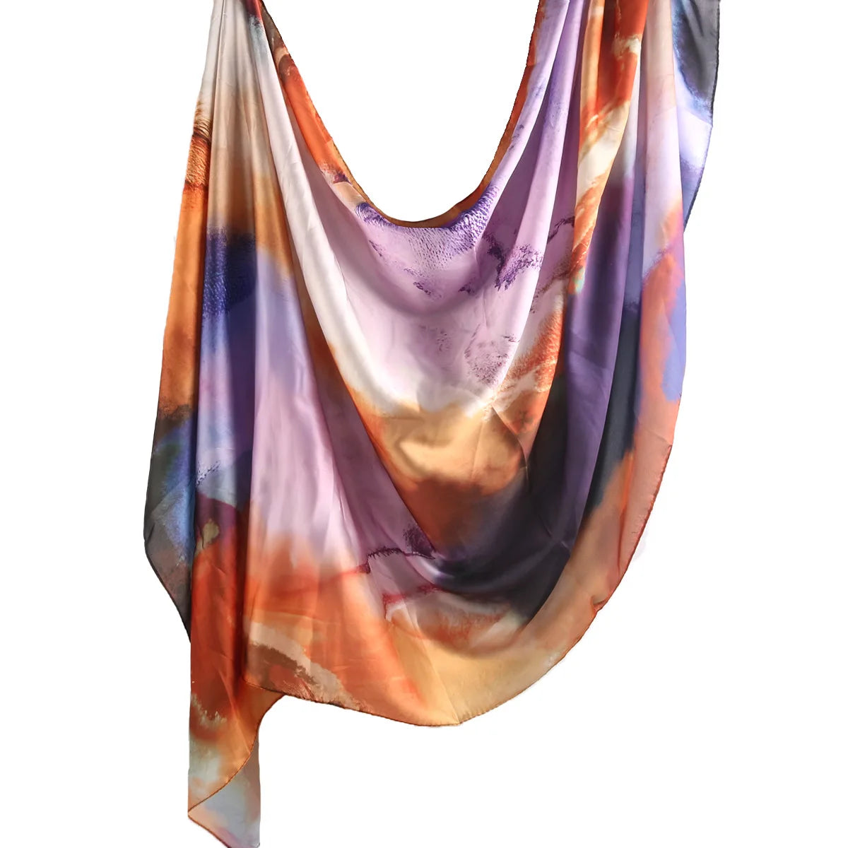 Printed Ombre Marble Chiffon Silk Hijabs - Premium Shawl Scarves