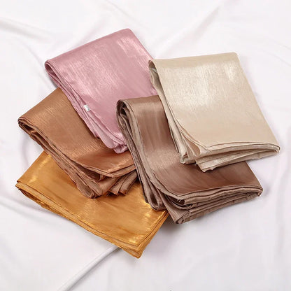 Shimmer Silk Satin Hijab: Luxury Medine silk, shiny scarf 