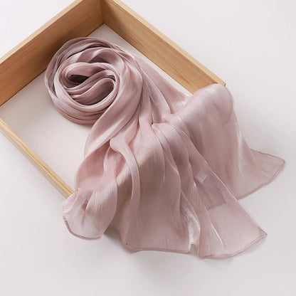 Shimmer Pleated Chiffon Shawl: Lightweight, flowy, glitter hijab scarf.