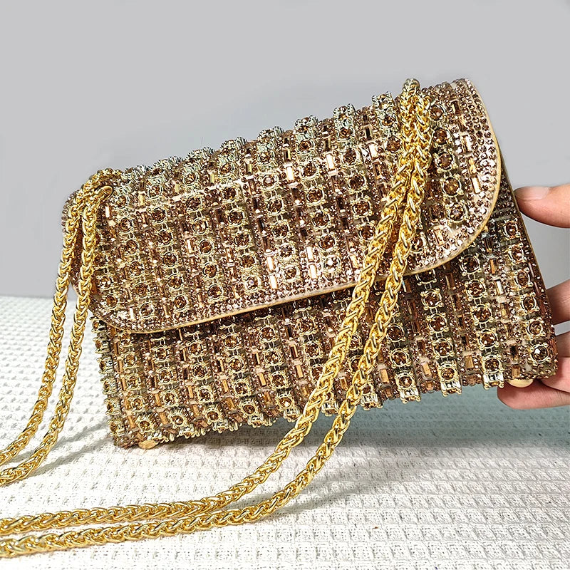 Rhinestone clutch: luxury crystal evening, party