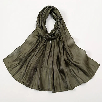 Shimmer Silk Satin Hijab: Luxury Medine silk, shiny scarf 