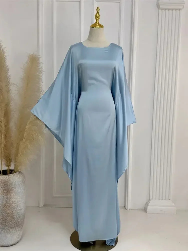 Shiny Satin Batwing Abaya - Luxury Kaftan Dress 