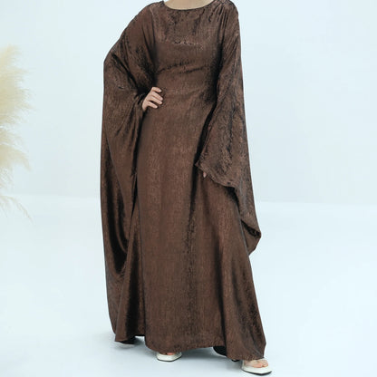 Luxury Shiny Satin Batwing Abaya