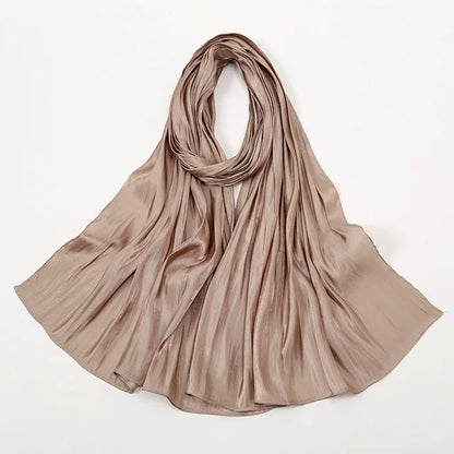 Shimmer Silk Satin Hijab: Luxury Medine silk, shiny scarf 