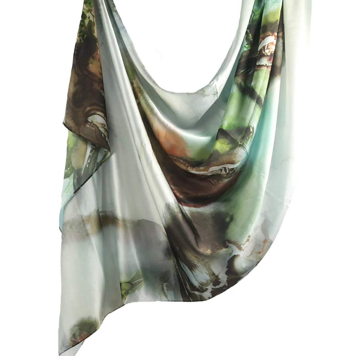 Printed Ombre Marble Chiffon Silk Hijabs - Premium Shawl Scarves