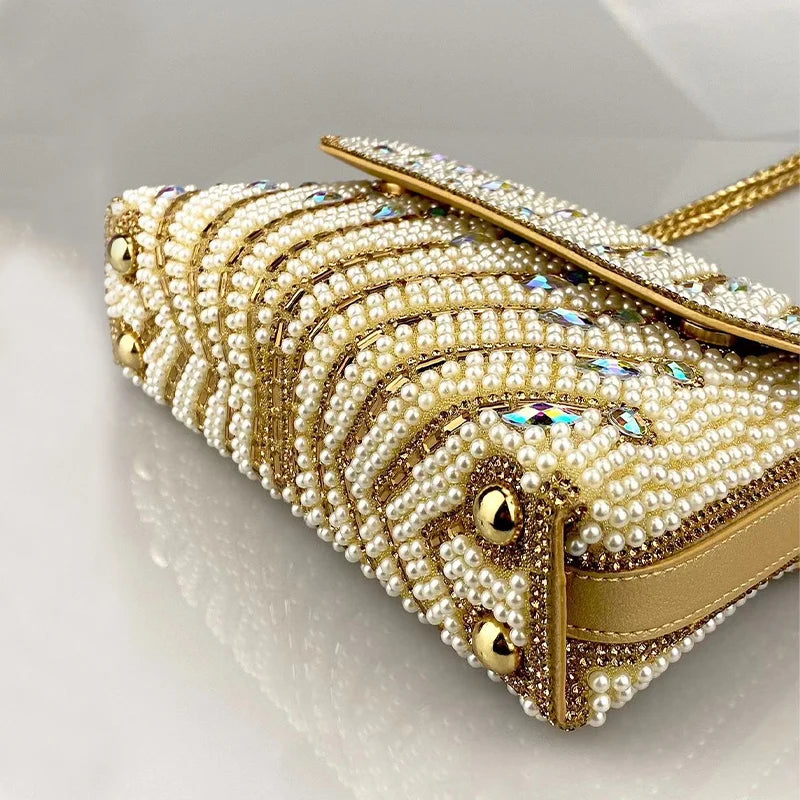 New luxury purses: versatile, party, pearl, gold.