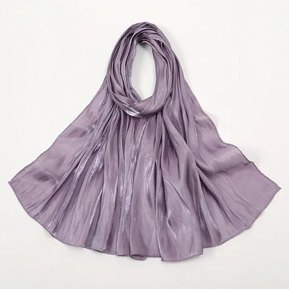 Shimmer Silk Satin Hijab: Luxury Medine silk, shiny scarf 