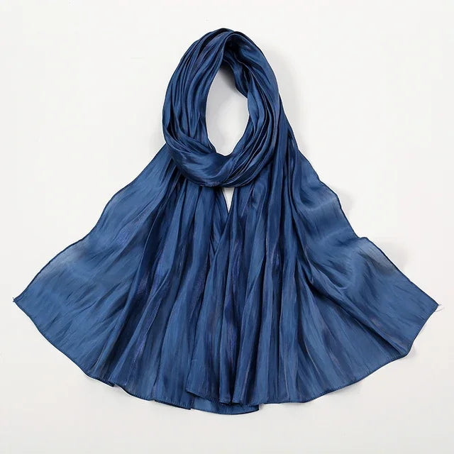 Shimmer Silk Satin Hijab: Luxury Medine silk, shiny scarf 