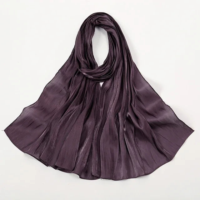 Shimmer Silk Satin Hijab: Luxury Medine silk, shiny scarf 