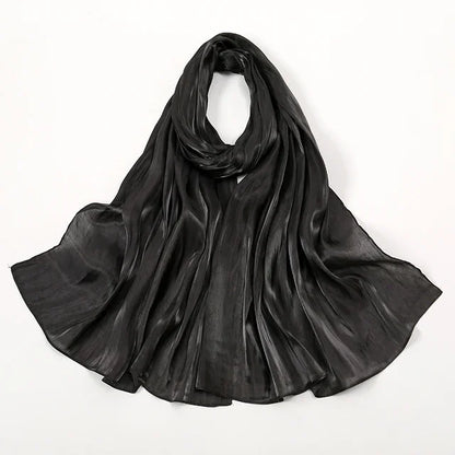 Shimmer Silk Satin Hijab: Luxury Medine silk, shiny scarf 