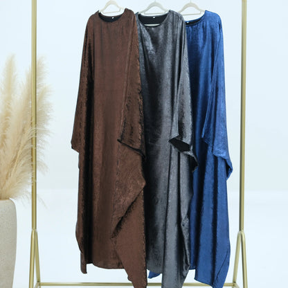 Luxury Shiny Satin Batwing Abaya