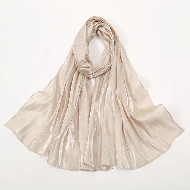 Shimmer Silk Satin Hijab: Luxury Medine silk, shiny scarf 