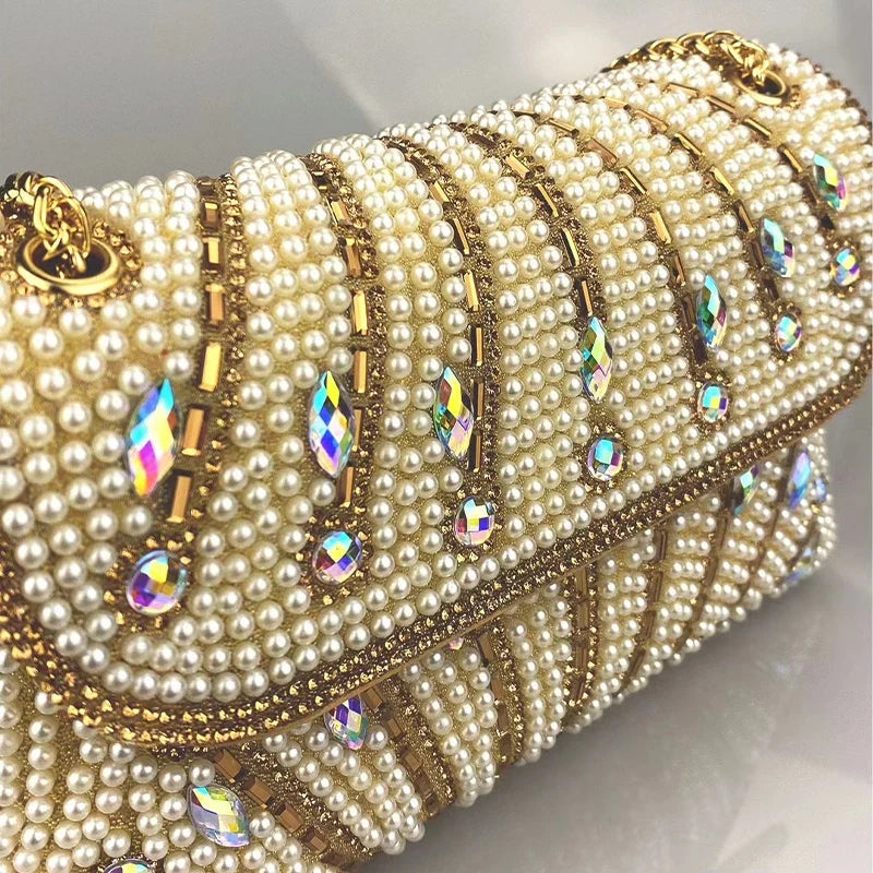 New luxury purses: versatile, party, pearl, gold.