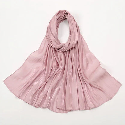 Shimmer Silk Satin Hijab: Luxury Medine silk, shiny scarf 