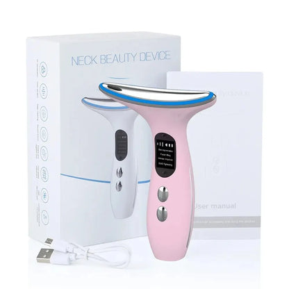  Portable 4-in-1 LED Neck and Face Massager for Skin Care.