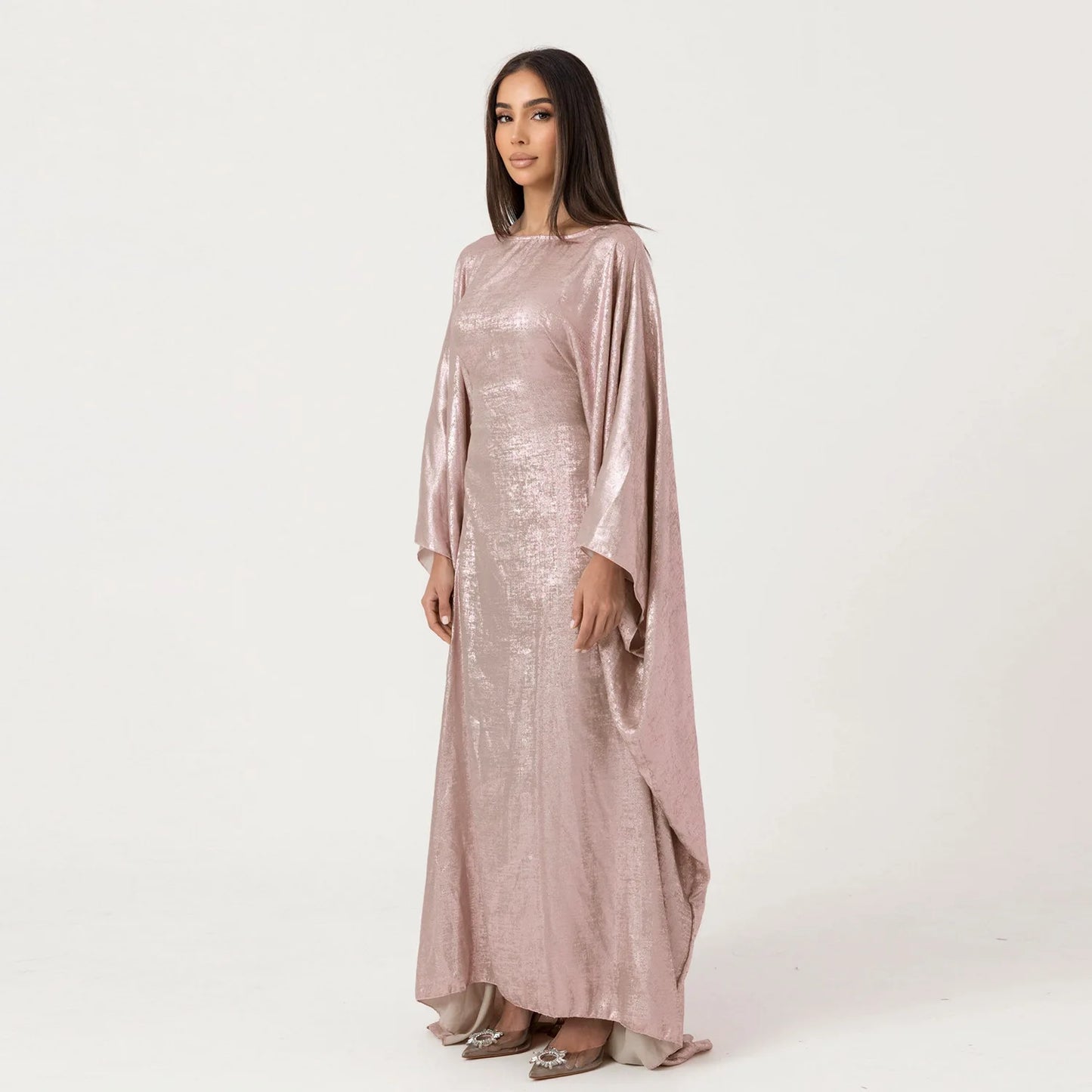 Luxury Shiny Satin Batwing Abaya