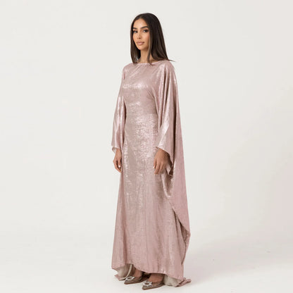 Luxury Shiny Satin Batwing Abaya