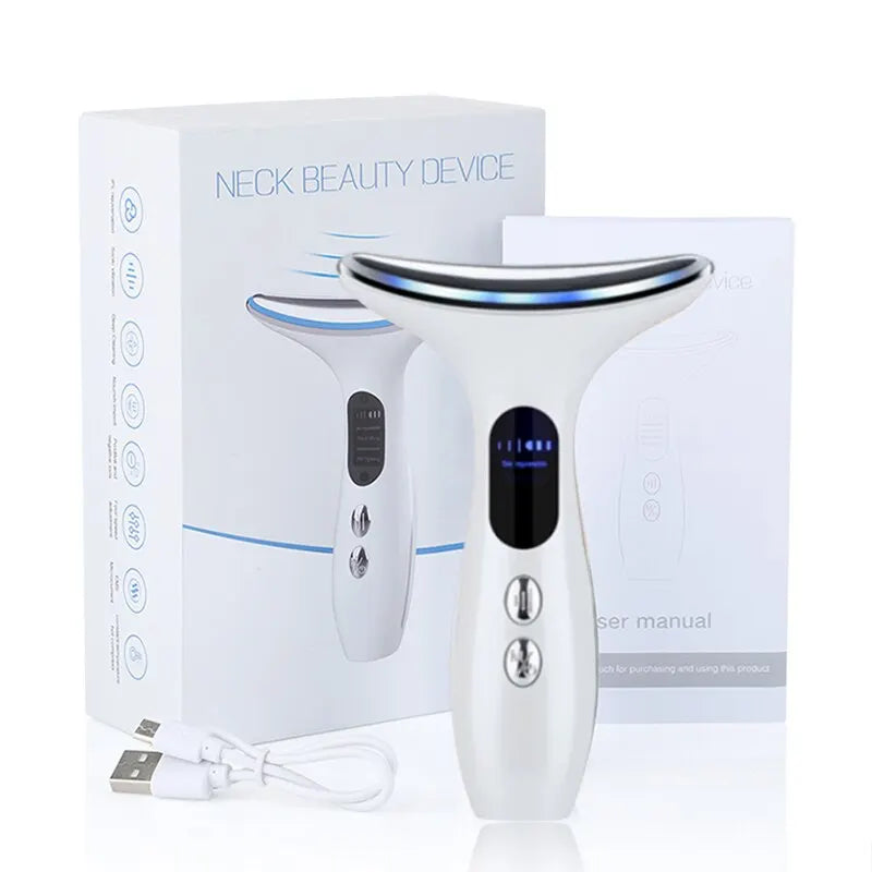  Portable 4-in-1 LED Neck and Face Massager for Skin Care.