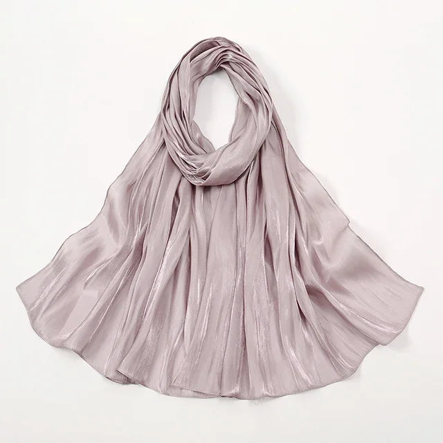 Shimmer Silk Satin Hijab: Luxury Medine silk, shiny scarf 