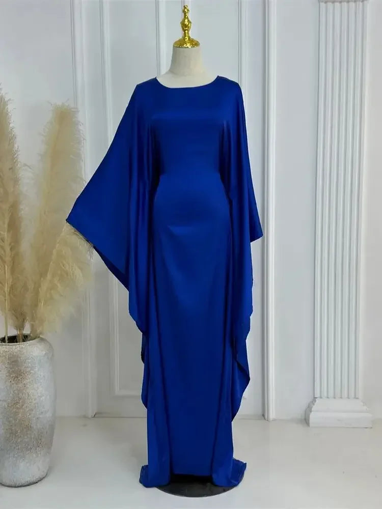 Shiny Satin Batwing Abaya - Luxury Kaftan Dress 