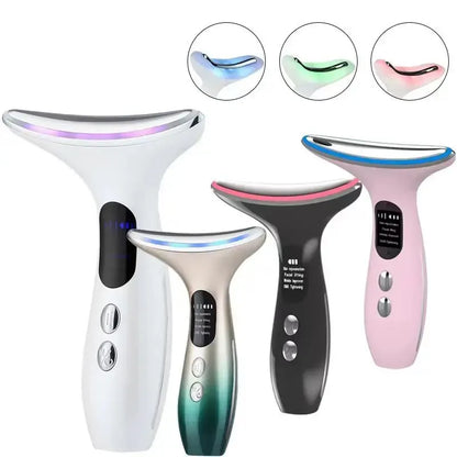  Portable 4-in-1 LED Neck and Face Massager for Skin Care.